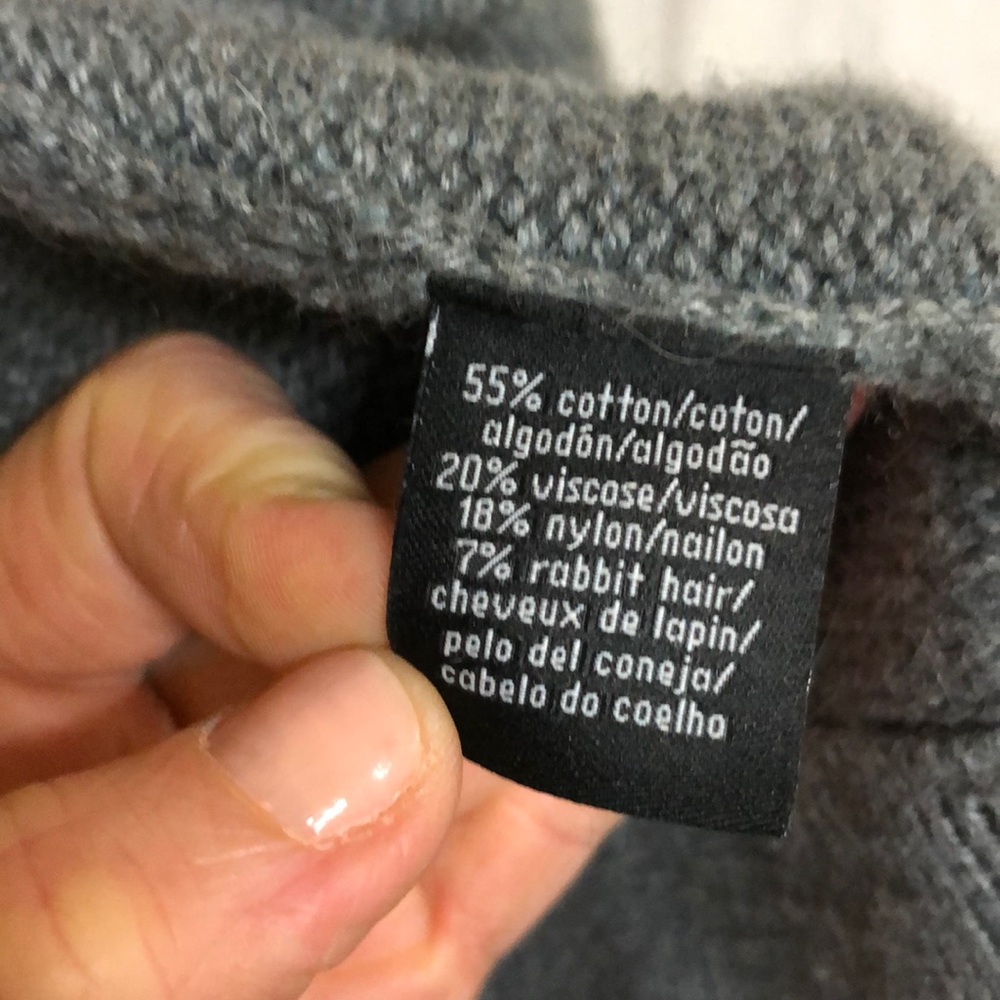 Calvin Klein grey cotton/rabbit hair cape sweater - Picture 7 of 8